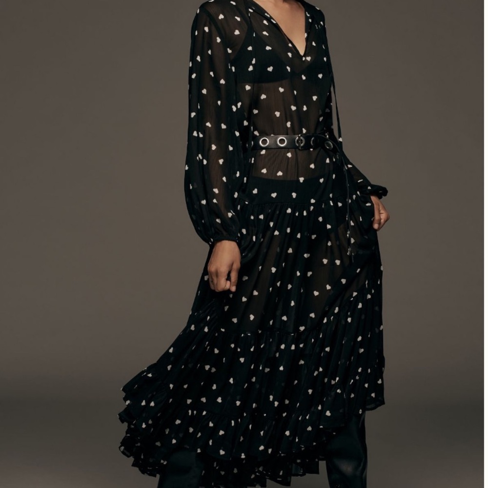 Maeve Sheer Ditsy Heart Kaftan